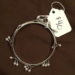 Brighton bangle dangle bracelet with pearl beads.